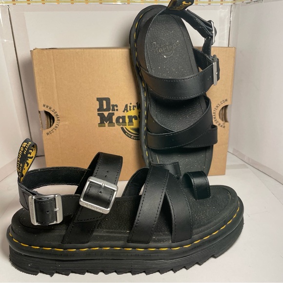 Dr. Martens Black Leather Buckle Sandals Size 9 - Picture 2 of 15